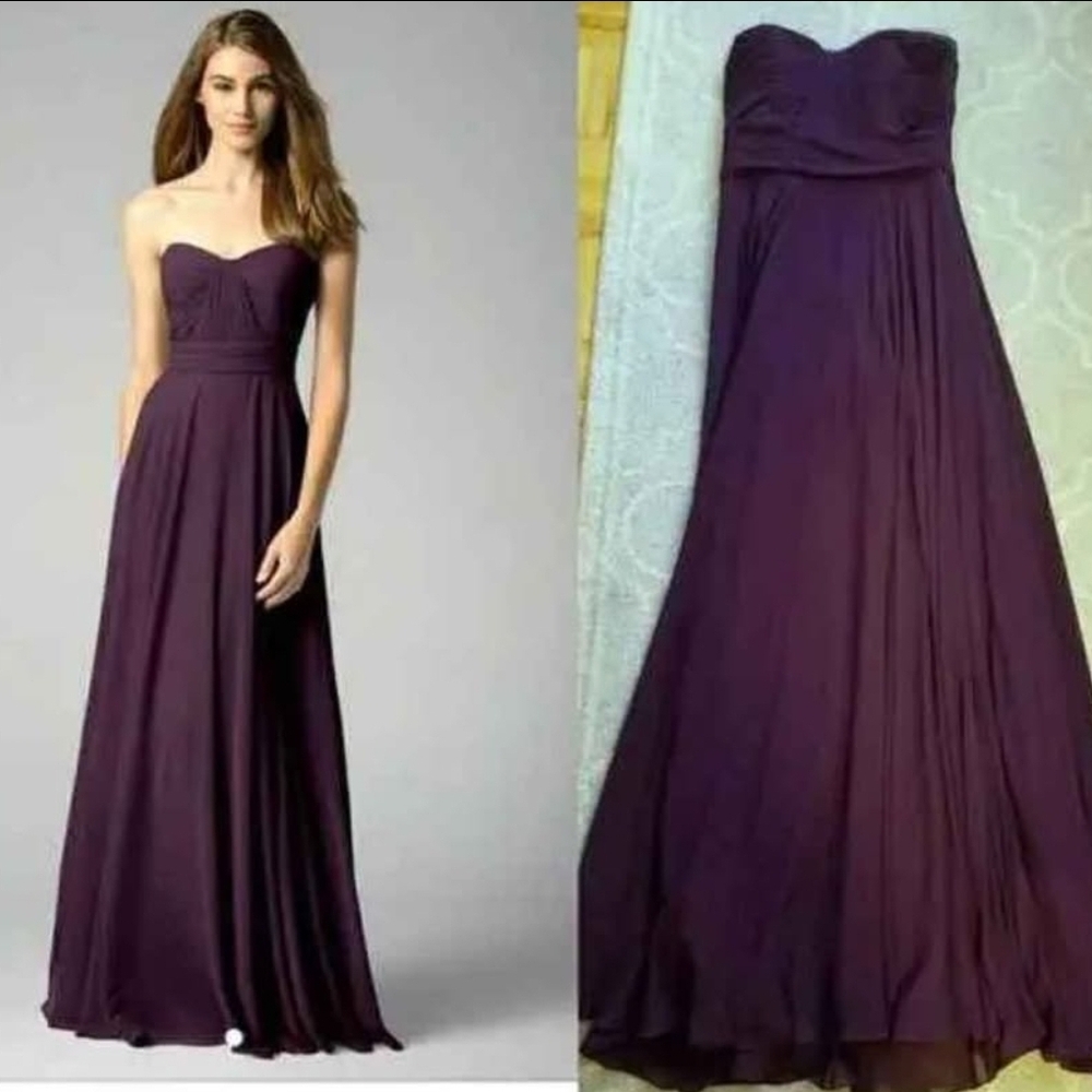 Elegant Purple Watters & Watters Bridal Bridesmade Evening Gown